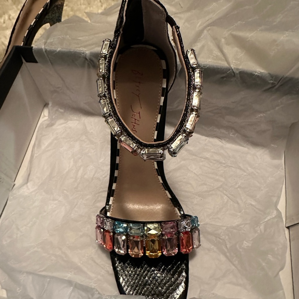 Betsy Johnson Armani Bright Multi Heels Size 8.5 NIB - Picture 4 of 13